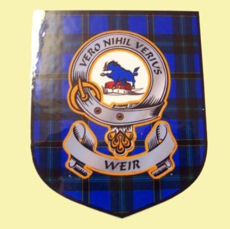 Image 0 of Weir Clan Tartan Clan Weir Badge Shield Decal Sticker 