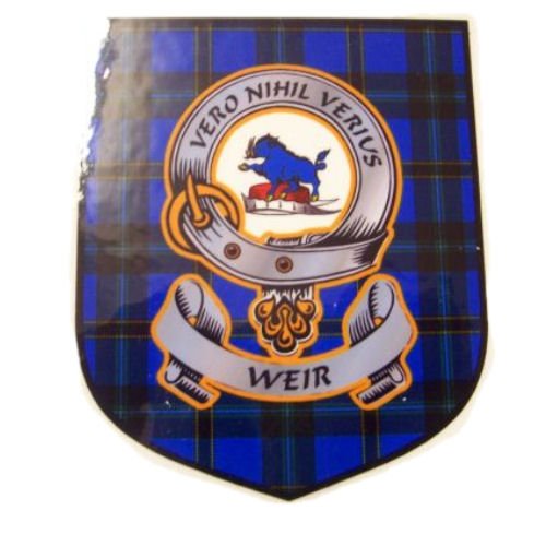 Image 1 of Weir Clan Tartan Clan Weir Badge Shield Decal Sticker 