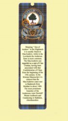 Anderson Clan Tartan Clan Anderson Badge Laminated Bookmarks Set Of 2