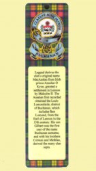 Buchanan Clan Badge Clan Buchanan Tartan Laminated Bookmark