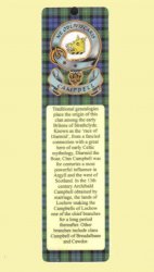 Campbell Clan Badge Clan Campbell Tartan Laminated Bookmark