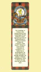 Cumming Clan Badge Clan Cumming Tartan Laminated Bookmark