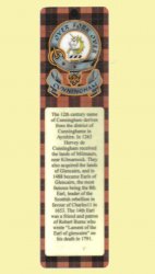 Cunningham Clan Badge Clan Cunningham Tartan Laminated Bookmark