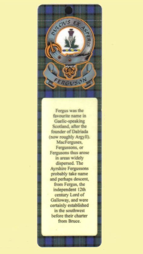 Image 0 of Ferguson Clan Badge Clan Ferguson Tartan Laminated Bookmark