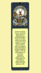 Keith Clan Badge Clan Keith Tartan Laminated Bookmark