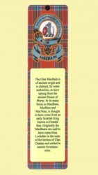 MacBain Clan Badge Clan MacBain Tartan Laminated Bookmark