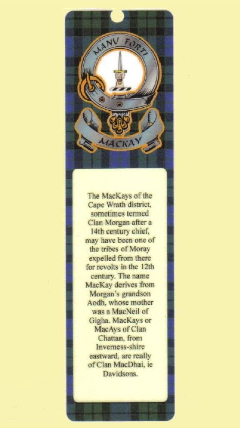 Image 0 of Mackay Clan Badge Clan Mackay Tartan Laminated Bookmark