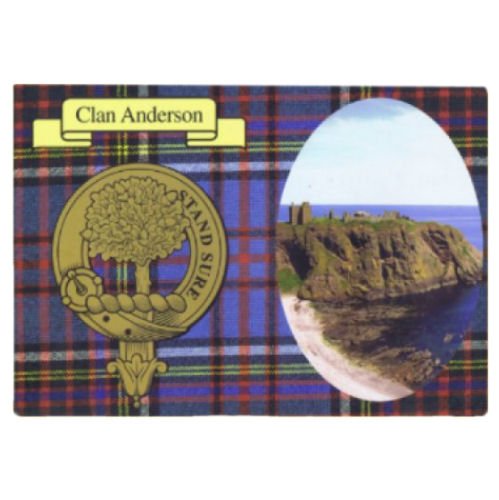 Image 1 of Anderson Clan Crest Tartan History Anderson Clan Badge Postcard Set Of 2