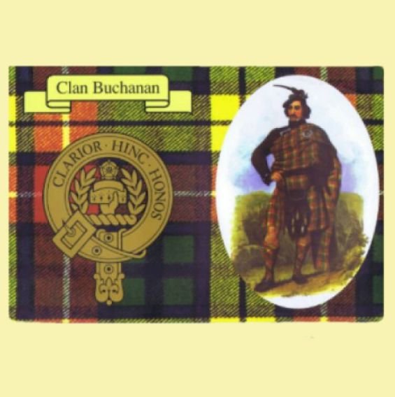 Image 0 of Buchanan Clan Crest Tartan History Buchanan Clan Badge Postcard