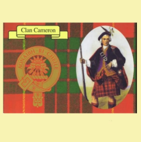 Image 0 of Cameron Clan Crest Tartan History Cameron Clan Badge Postcard