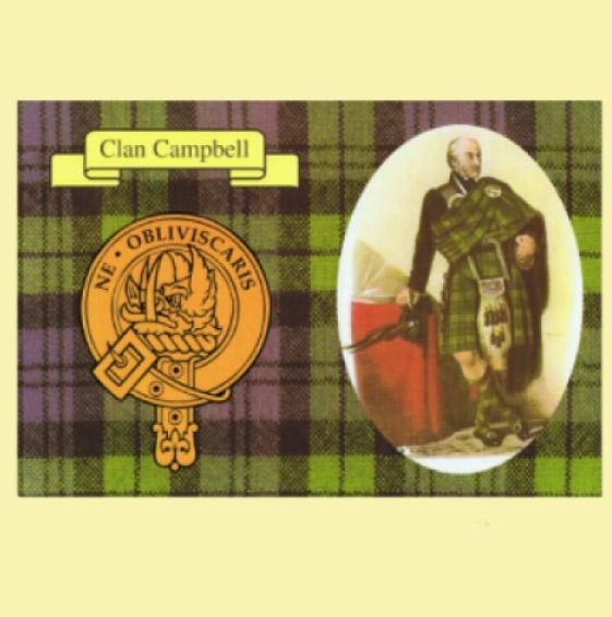 Image 0 of Campbell Clan Crest Tartan History Campbell Clan Badge Postcards Pack of 5