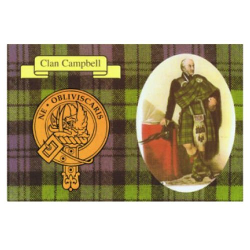 Image 1 of Campbell Clan Crest Tartan History Campbell Clan Badge Postcards Set of 2
