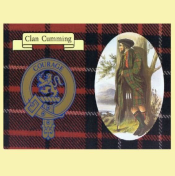 Image 0 of Cumming Clan Crest Tartan History Cumming Clan Badge Postcard