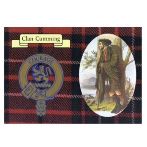 Image 1 of Cumming Clan Crest Tartan History Cumming Clan Badge Postcards Pack of 5