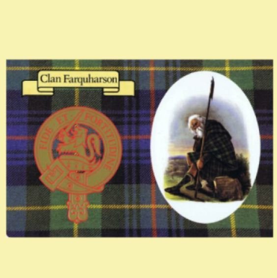 Image 0 of Farquharson Clan Crest Tartan History Farquharson Clan Badge Postcards Set of 2