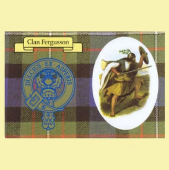 Image 0 of Ferguson Clan Crest Tartan History Ferguson Clan Badge Postcard