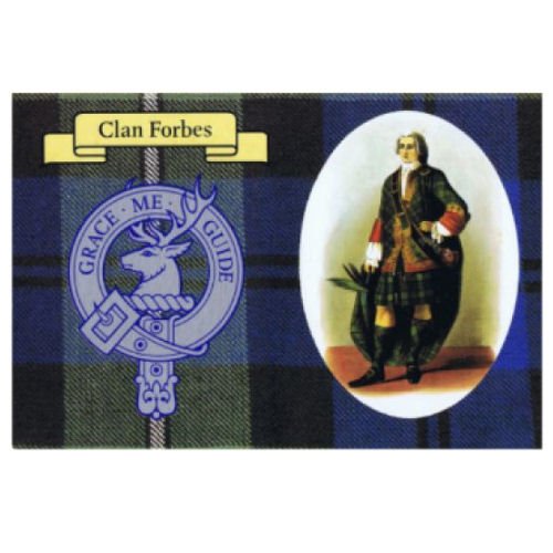 Image 1 of Forbes Clan Crest Tartan History Forbes Clan Badge Postcard