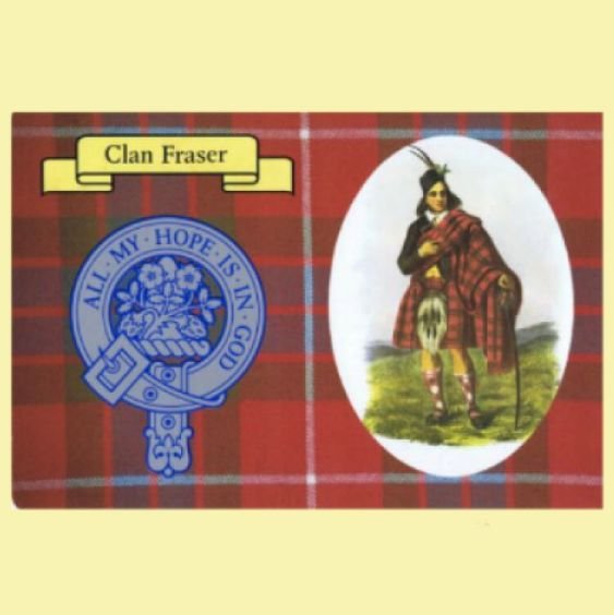 Image 0 of Fraser Clan Crest Tartan History Fraser Clan Badge Postcard