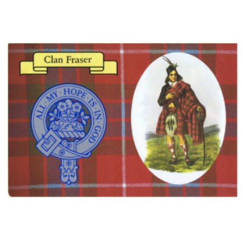 Image 1 of Fraser Clan Crest Tartan History Fraser Clan Badge Postcards Set of 2