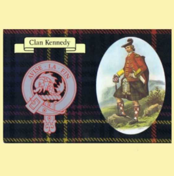 Image 0 of Kennedy Clan Crest Tartan History Kennedy Clan Badge Postcards Set of 2