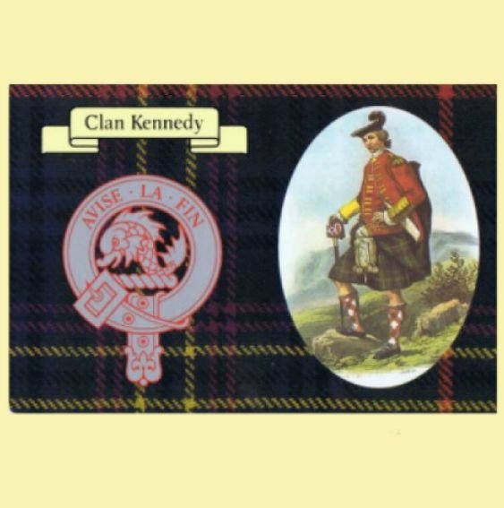 Image 0 of Kennedy Clan Crest Tartan History Kennedy Clan Badge Postcard