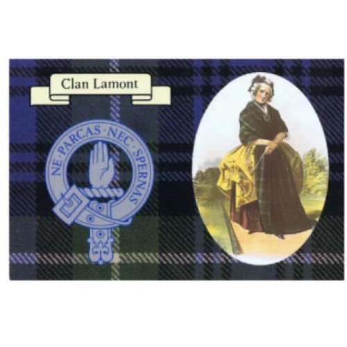 Image 1 of Lamont Clan Crest Tartan History Lamont Clan Badge Postcards Set of 2