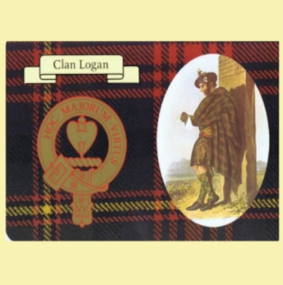 Image 0 of Logan Clan Crest Tartan History Logan Clan Badge Postcard
