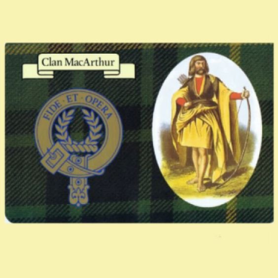 Image 0 of MacArthur Clan Crest Tartan History MacArthur Clan Badge Postcard