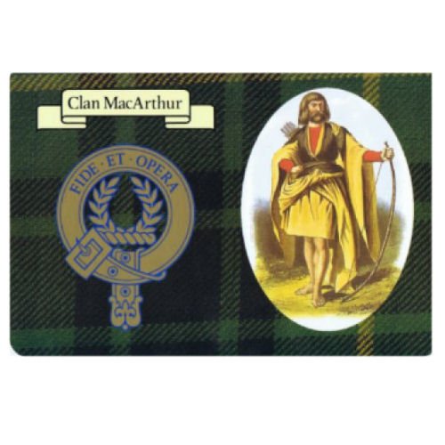 Image 1 of MacArthur Clan Crest Tartan History MacArthur Clan Badge Postcards Set of 2