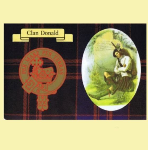 Image 0 of MacDonald Clan Crest Tartan History MacDonald Clan Badge Postcard