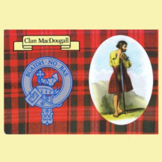 Image 0 of MacDougall Clan Crest Tartan History MacDougall Clan Badge Postcards Set of 2