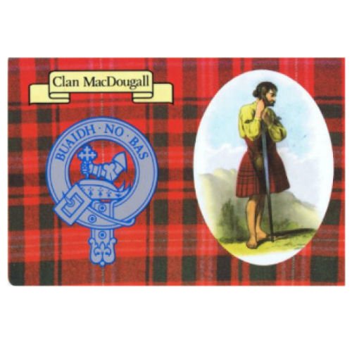 Image 1 of MacDougall Clan Crest Tartan History MacDougall Clan Badge Postcards Set of 2