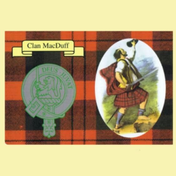 Image 0 of MacDuff Clan Crest Tartan History MacDuff Clan Badge Postcard
