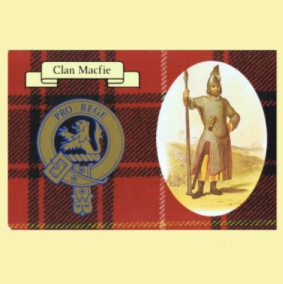 Image 0 of MacFie Clan Crest Tartan History MacFie Clan Badge Postcards Set of 2
