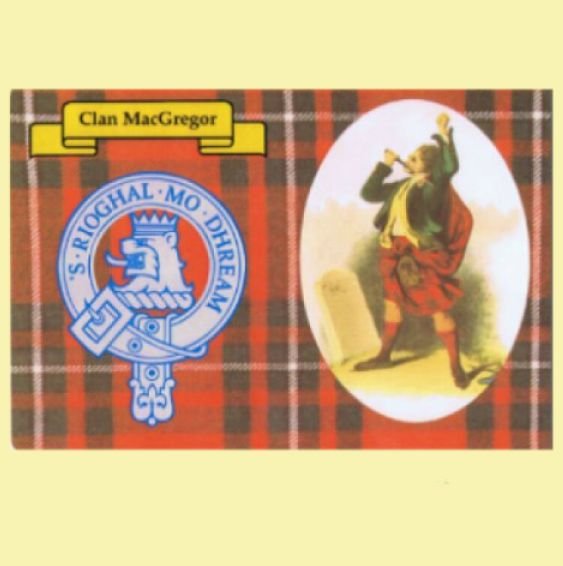 Image 0 of MacGregor Clan Crest Tartan History MacGregor Clan Badge Postcards Set of 2