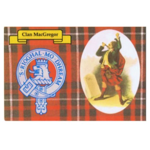 Image 1 of MacGregor Clan Crest Tartan History MacGregor Clan Badge Postcard