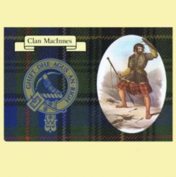 MacInnes Clan Crest Tartan History MacInnes Clan Badge Postcard