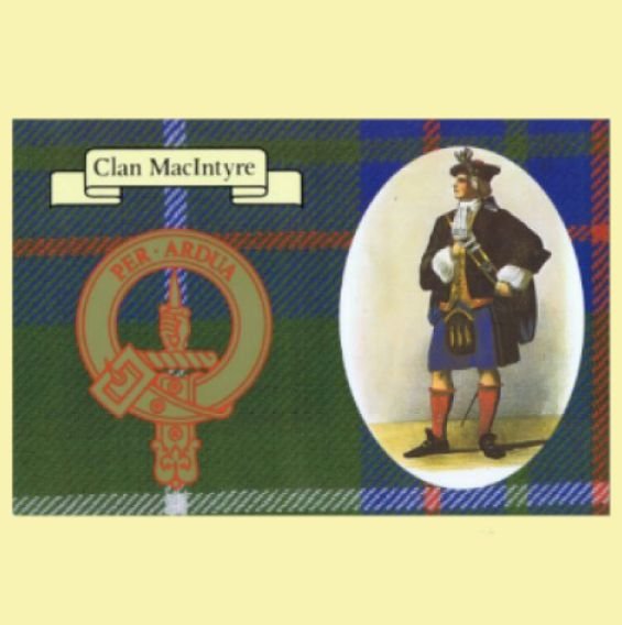 Image 0 of MacIntyre Clan Crest Tartan History MacIntyre Clan Badge Postcard