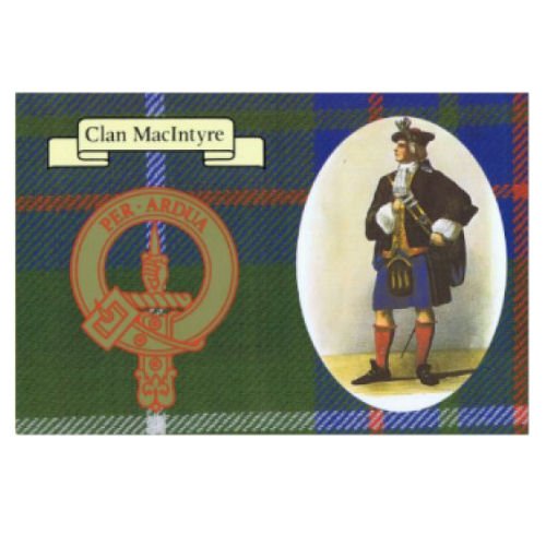 Image 1 of MacIntyre Clan Crest Tartan History MacIntyre Clan Badge Postcard