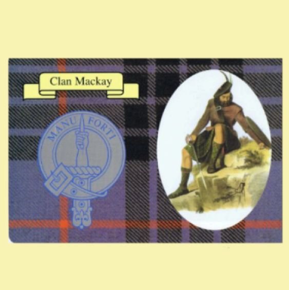 Image 0 of Mackay Clan Crest Tartan History Mackay Clan Badge Postcard
