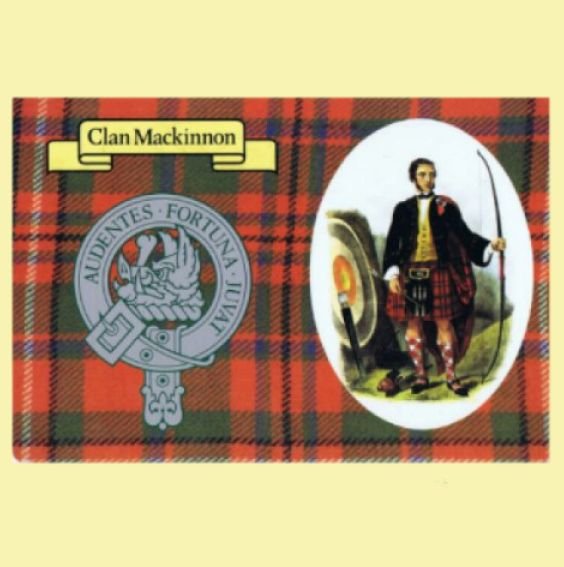 Image 0 of MacKinnon Clan Crest Tartan History MacKinnon Clan Badge Postcards Set of 2