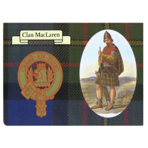 Image 1 of MacLaren Clan Crest Tartan History MacLaren Clan Badge Postcards Set of 2