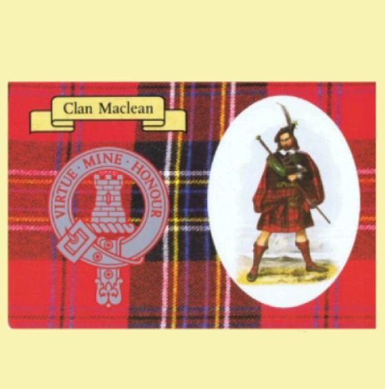 Image 0 of MacLean Clan Crest Tartan History MacLean Clan Badge Postcards Set of 2