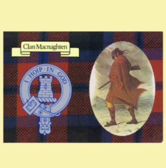 Image 0 of MacNaughton Clan Crest Tartan History MacNaughton Clan Badge Postcard