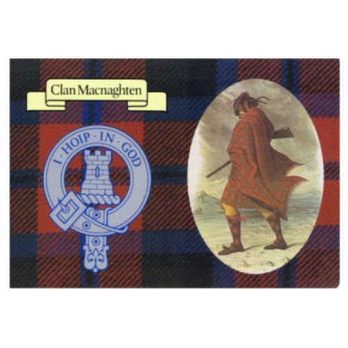 Image 1 of MacNaughton Clan Crest Tartan History MacNaughton Clan Badge Postcard