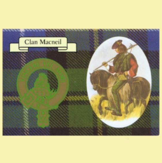 Image 0 of MacNeil Clan Crest Tartan History MacNeil Clan Badge Postcards Set of 2