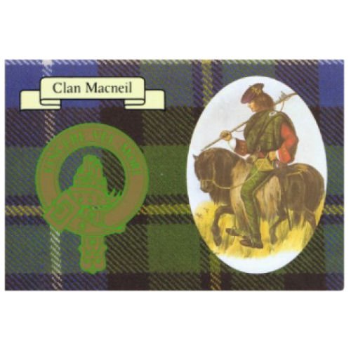 Image 1 of MacNeil Clan Crest Tartan History MacNeil Clan Badge Postcard