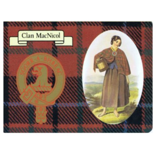 Image 1 of MacNicol Clan Crest Tartan History MacNicol Clan Badge Postcards Set of 2