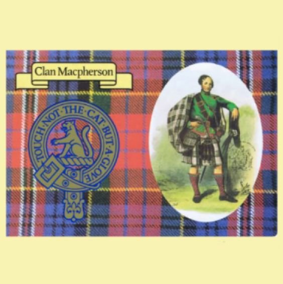 Image 0 of MacPherson Clan Crest Tartan History MacPherson Clan Badge Postcard