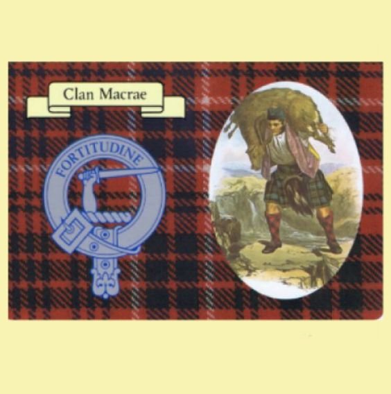 Image 0 of MacRae Clan Crest Tartan History MacRae Clan Badge Postcard